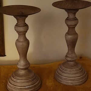 Faux Wood Candle Towers